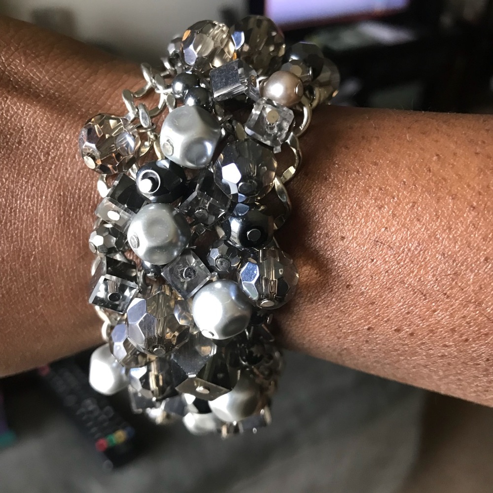 Glam Slam Crystal and Pearl Bracelet